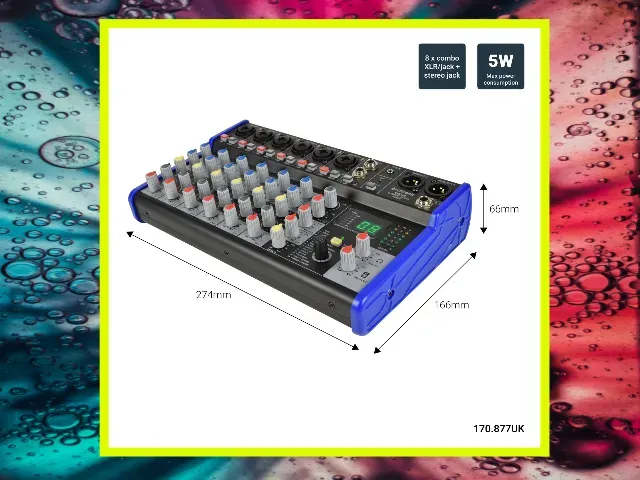 Citronic CSD-8 Compact Mixer with BT receiver + DSP Effects